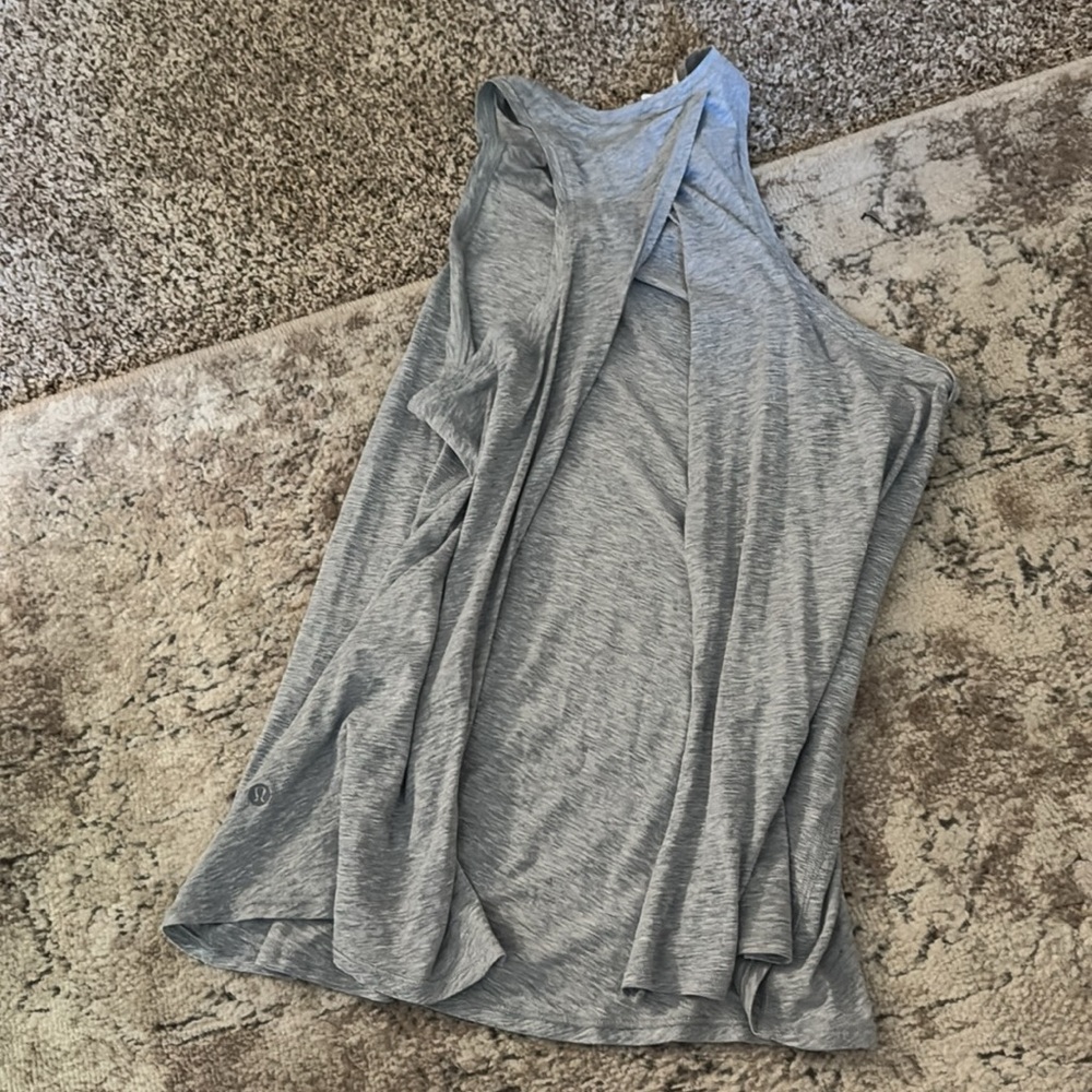Lululemon grey open back tie tank top - Picture 3 of 4